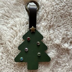 Christmas Tree Leather Charm, Flair, Keychain